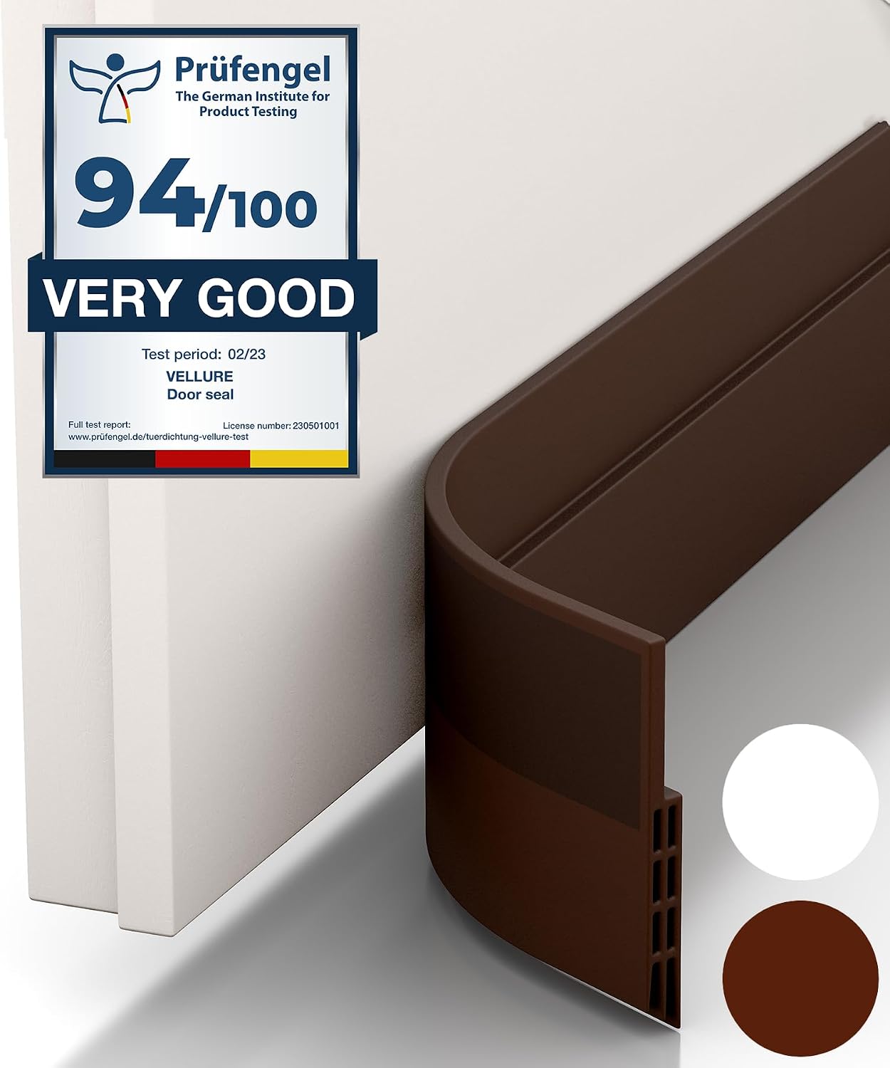 door draft stoppers for bottom of door - NEW premium door sweep / door seal strip (save energy – installs quickly and