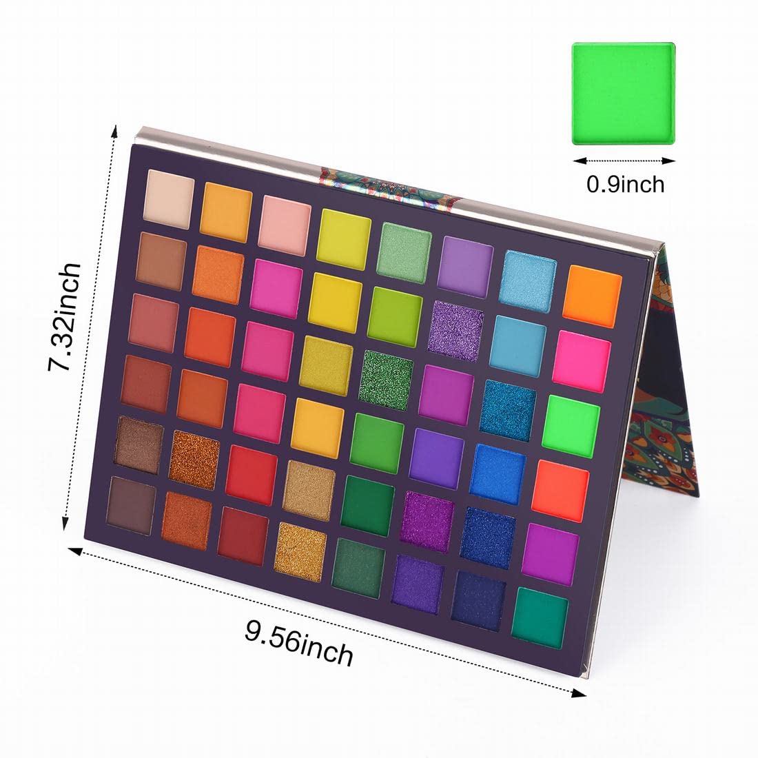 EXOTIC FLAVORS Neon Eyeshadow Makeup Palette - 48 Colorful High Pigmented - Rainbow Matte Shimmer Glitter Eye Shadow