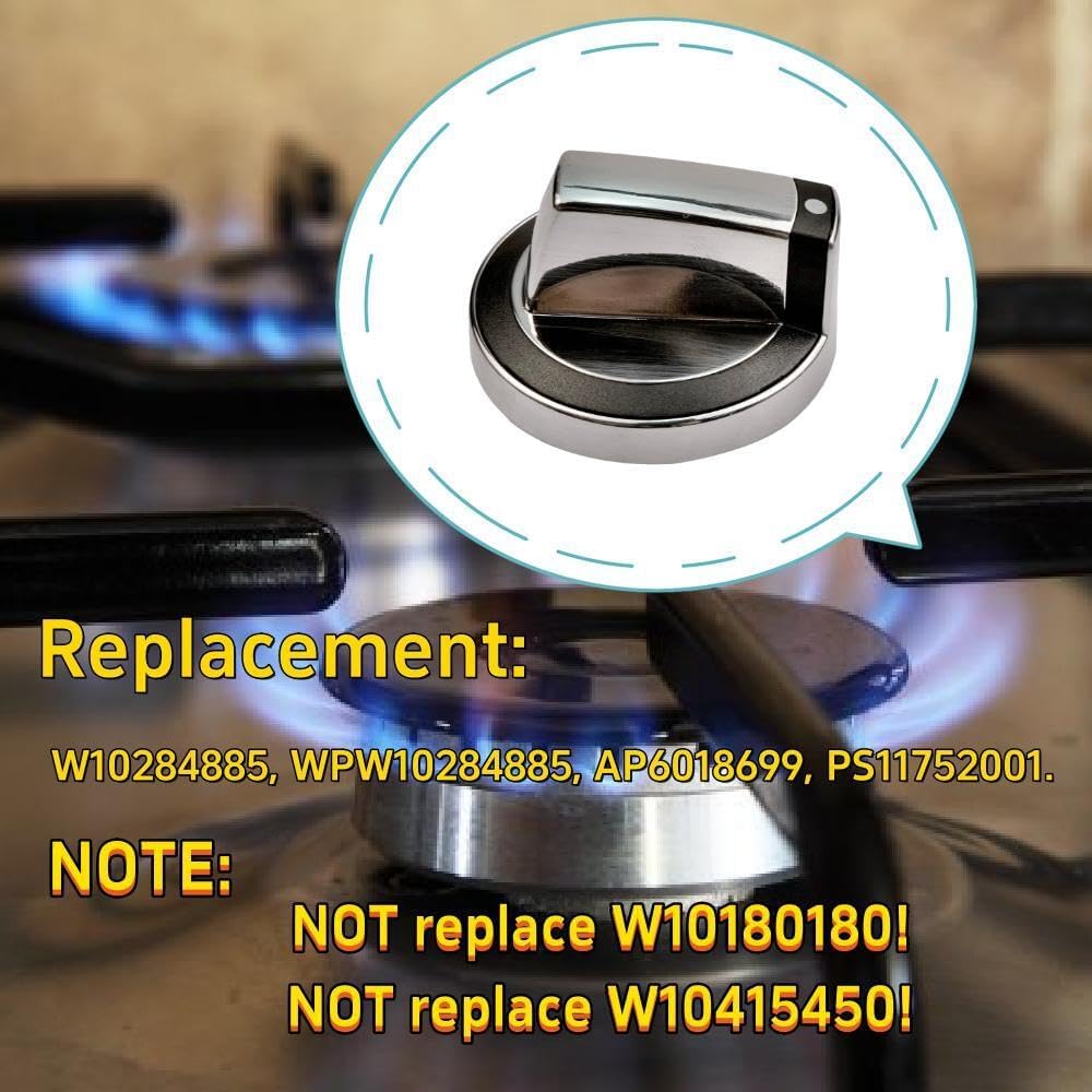 W10284885 Range Surface Burner Control Knobs Replace for WPW10284885