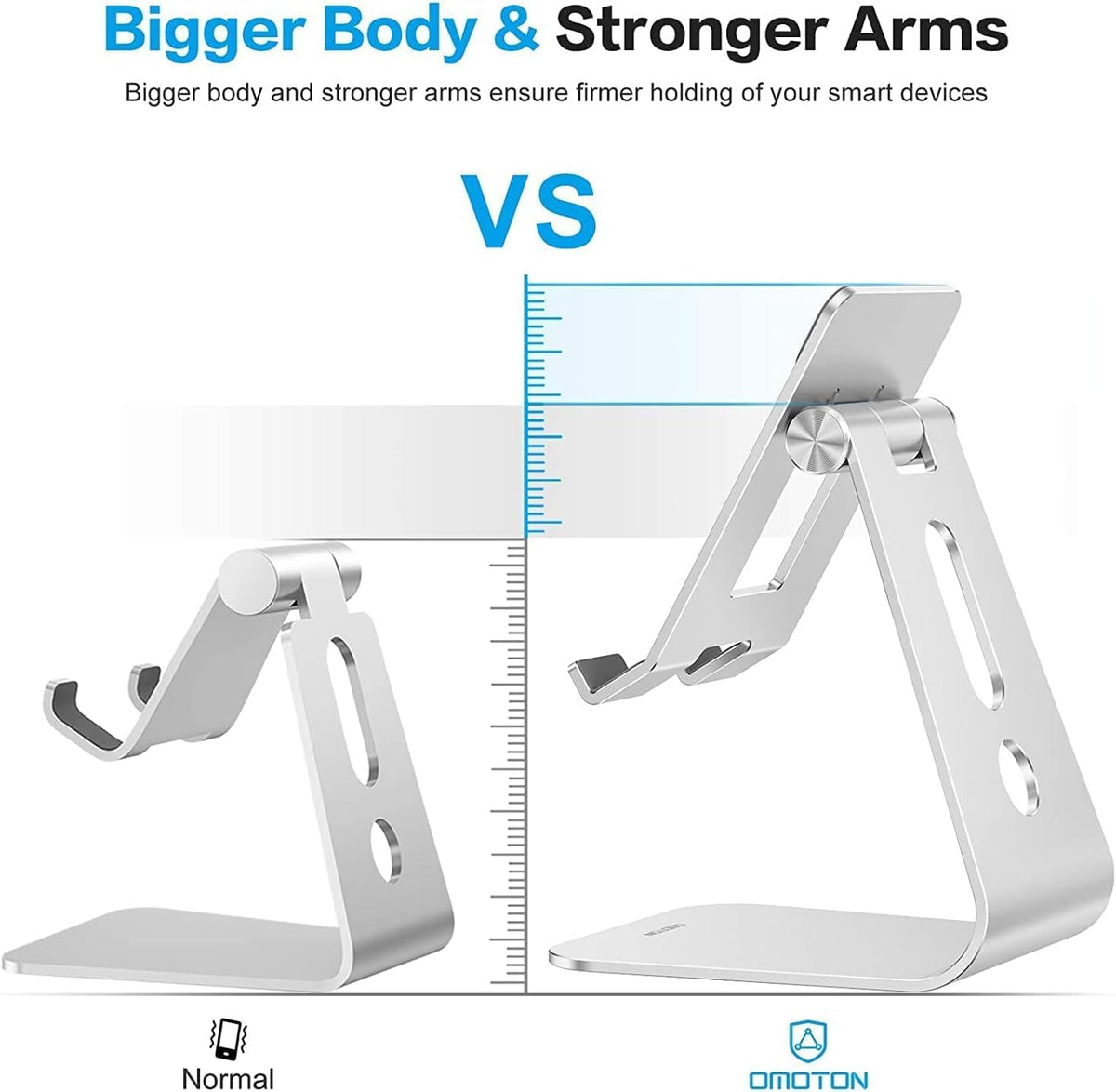 T2 Tablet Stand for Desk, Aluminum Holder for iPad Pro/Air, Silver