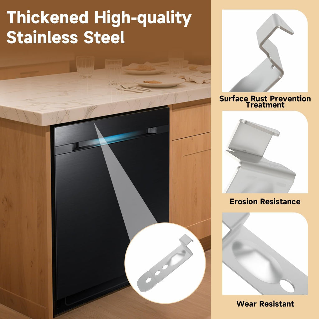 Dishwasher Installation Bracket Kit 2PCS Dishwasher Mounting Clips Compatible with Samsung DW80M DW80R DW80B Series DW80B7070US DW80M9550UG DW80R7060US/AA Replace#: DD98-01051C