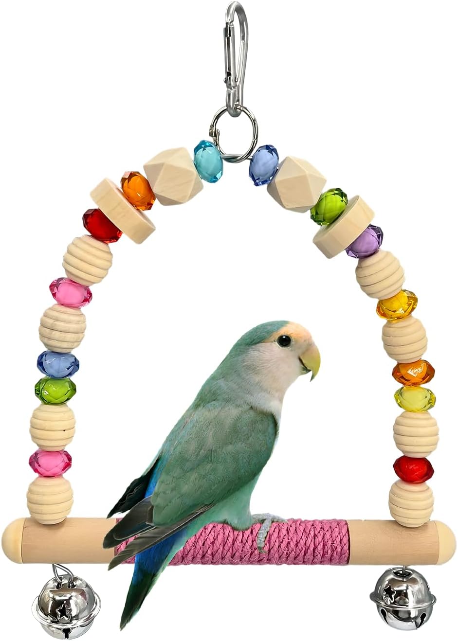 Bird Swings Toys for Parrot Parakeets – Natural Hanging Chew Toy for Conures, Budgerigars, Finches, Lovebirds