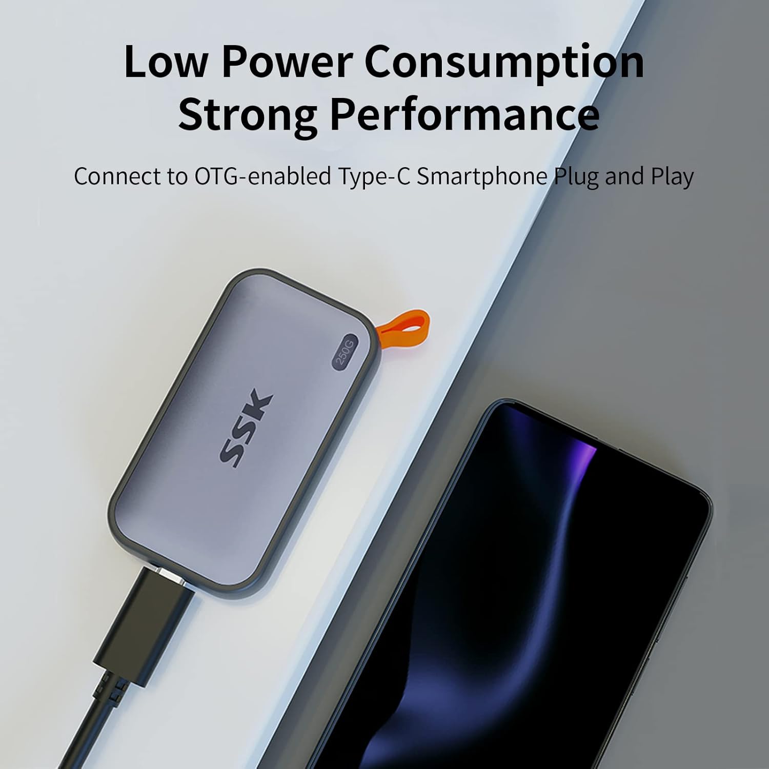 Portable SSD 250GB External Solid State Drives, up to 1050MB/s USB C SSD External Hard Drive USB 3.2 Gen2 for iPhone