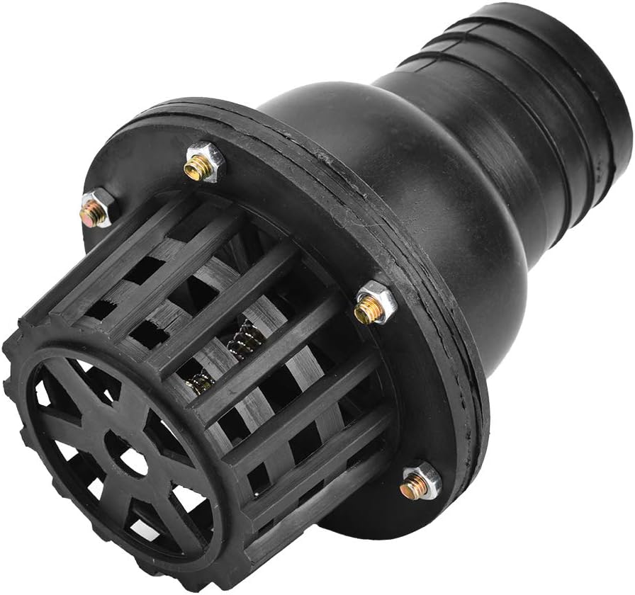 Foot Valve, 2 Inch Foot Valve For Irrigation Pump Foot Check Pvc Foot Valve Foot Valve 2 Inch, Foot Valve Black PVC Low Pressure Flat Check Valve for Fluid Machine (150)