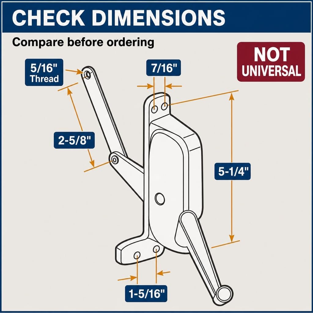 Prime-Line H 3670 Awning Window Operator, Right-Hand, for Pan American (Single Pack)