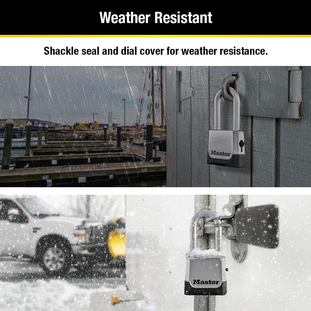 Combination Padlock Heavy Duty Outdoor Resettable Lock M176XDLH | Set Your Own 4-Digit Combination Lock with 2" Wide