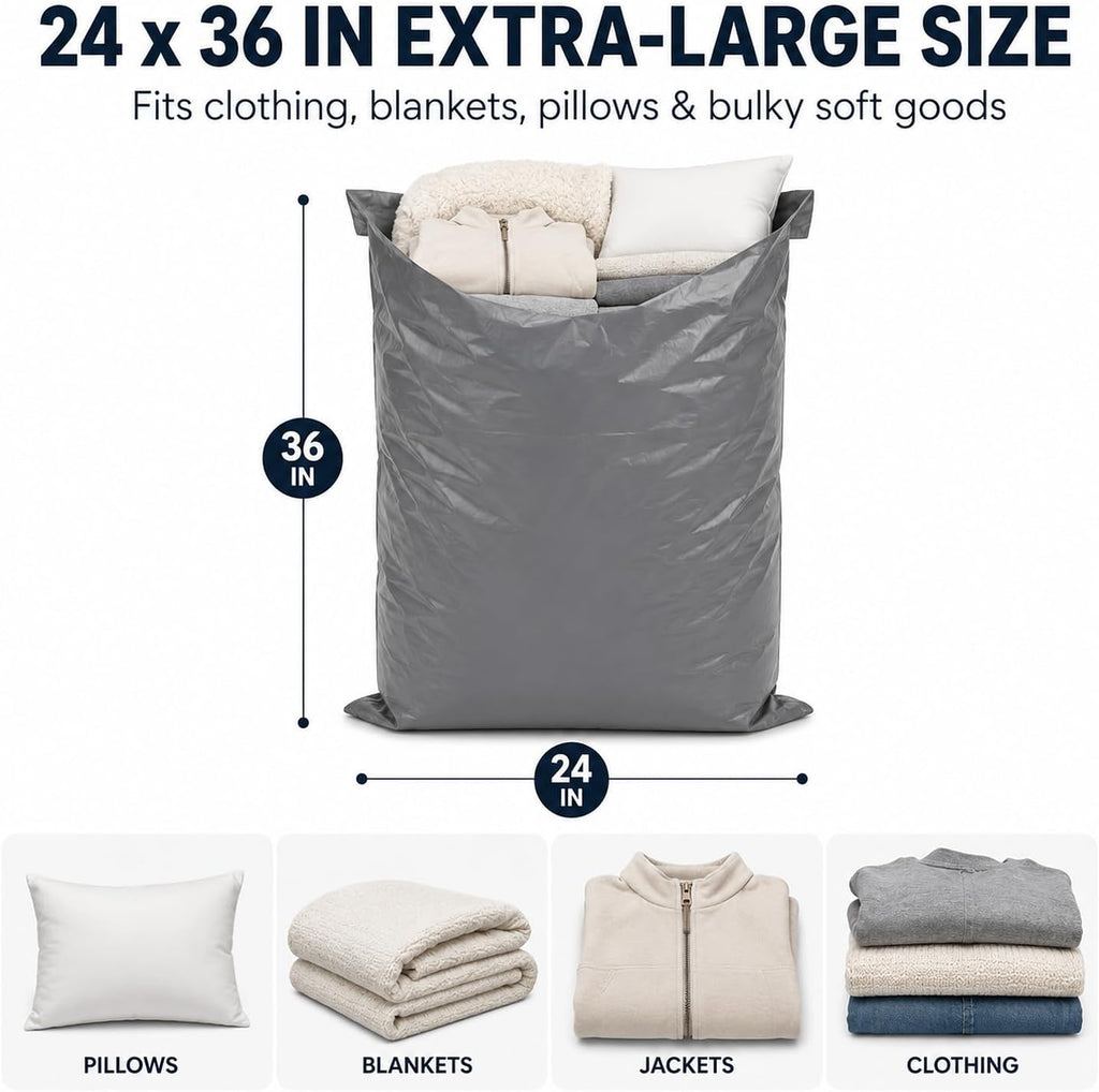 Large Shipping Bags 24x36, 5 Pack Poly Mailers for Clothes
