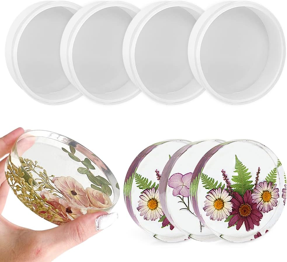 Deep Small Coaster Molds, Round Coaster Resin Molds, Coaster Silicone Molds for Resin Casting