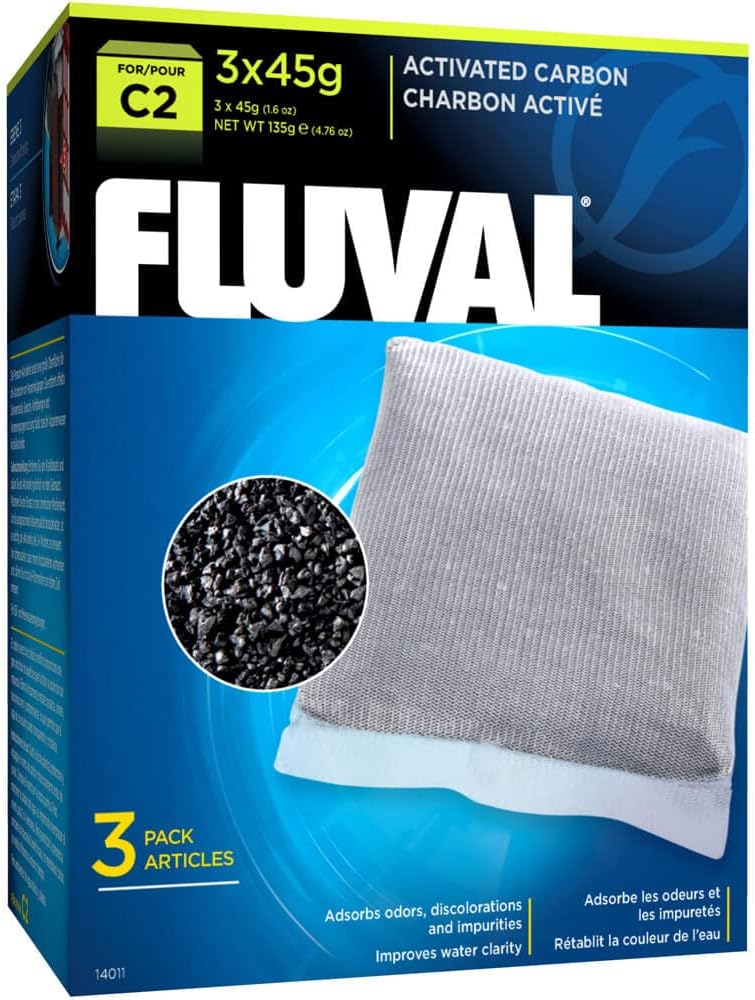 C2 Activated Carbon, Replacement Aquarium Filter Media, 3-Pack