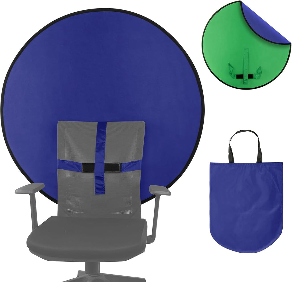 1 Pc Blue Screen Backdrop 43 in / 110 cm Diameter Foldable Portable Photography Background Green Screen Chroma Key