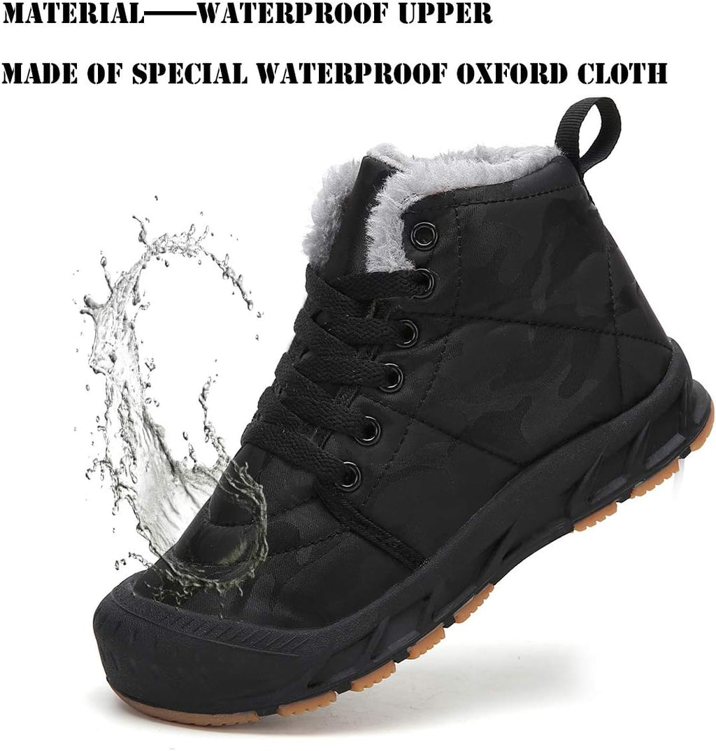 Boys Snow Boots Winter Waterproof Slip Resistant Cold Weather Shoes（Little Kid/Big Kid