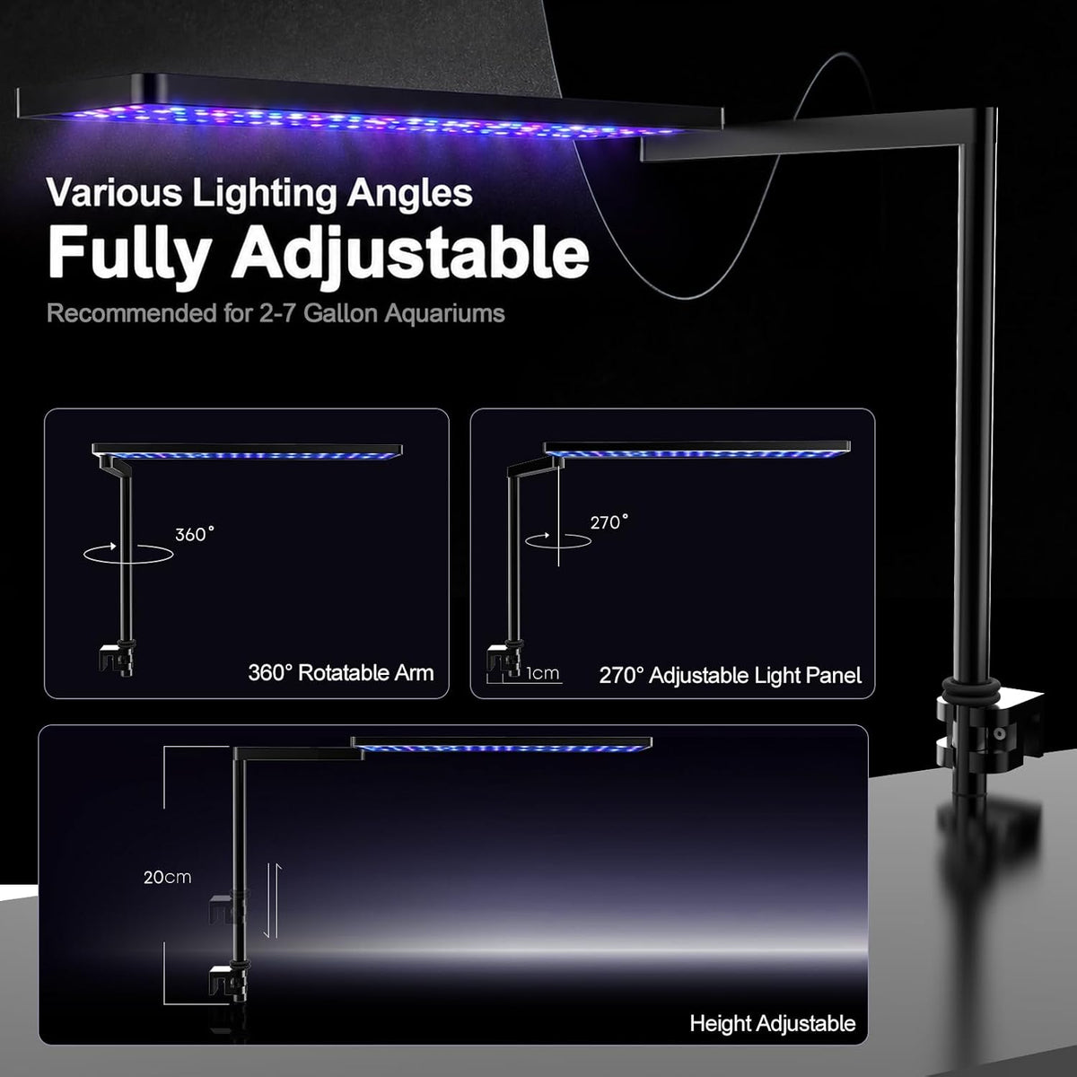 Solo Series Nano Aquarium Light for Saltwater and Reef Coral Tanks