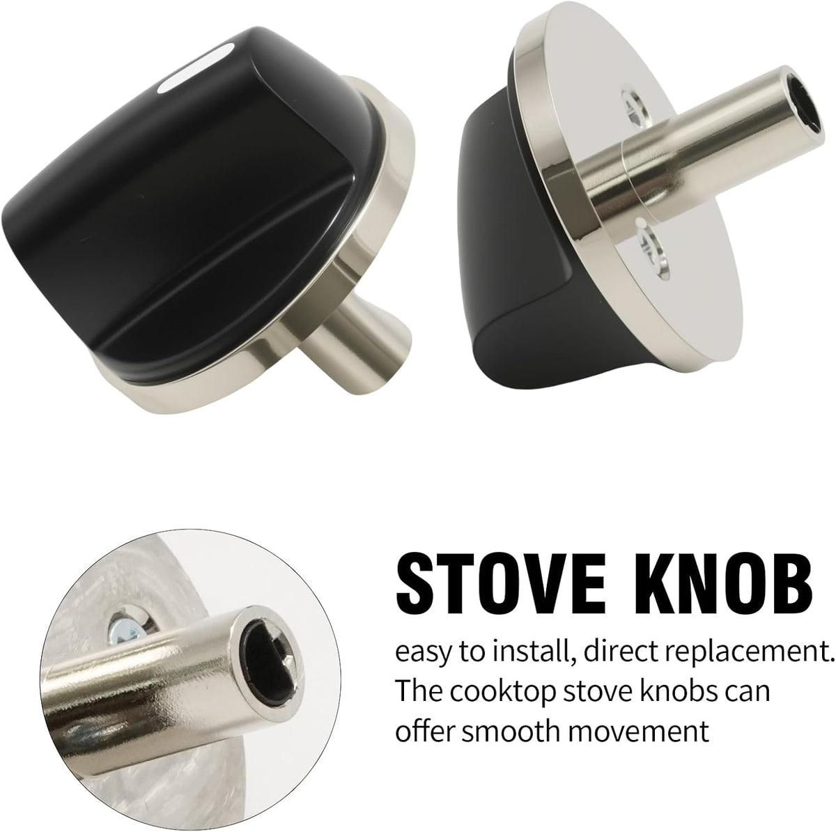 5 Pack 00650847 Cooktop Stove Knobs Replacement for Bosch Cooktop Range Oven NGM3054UC, NGM3054UC-01, NGM3654UC, NGM3654UC-01, NGM5054UC, NGM5064UC Burner Control Knobs