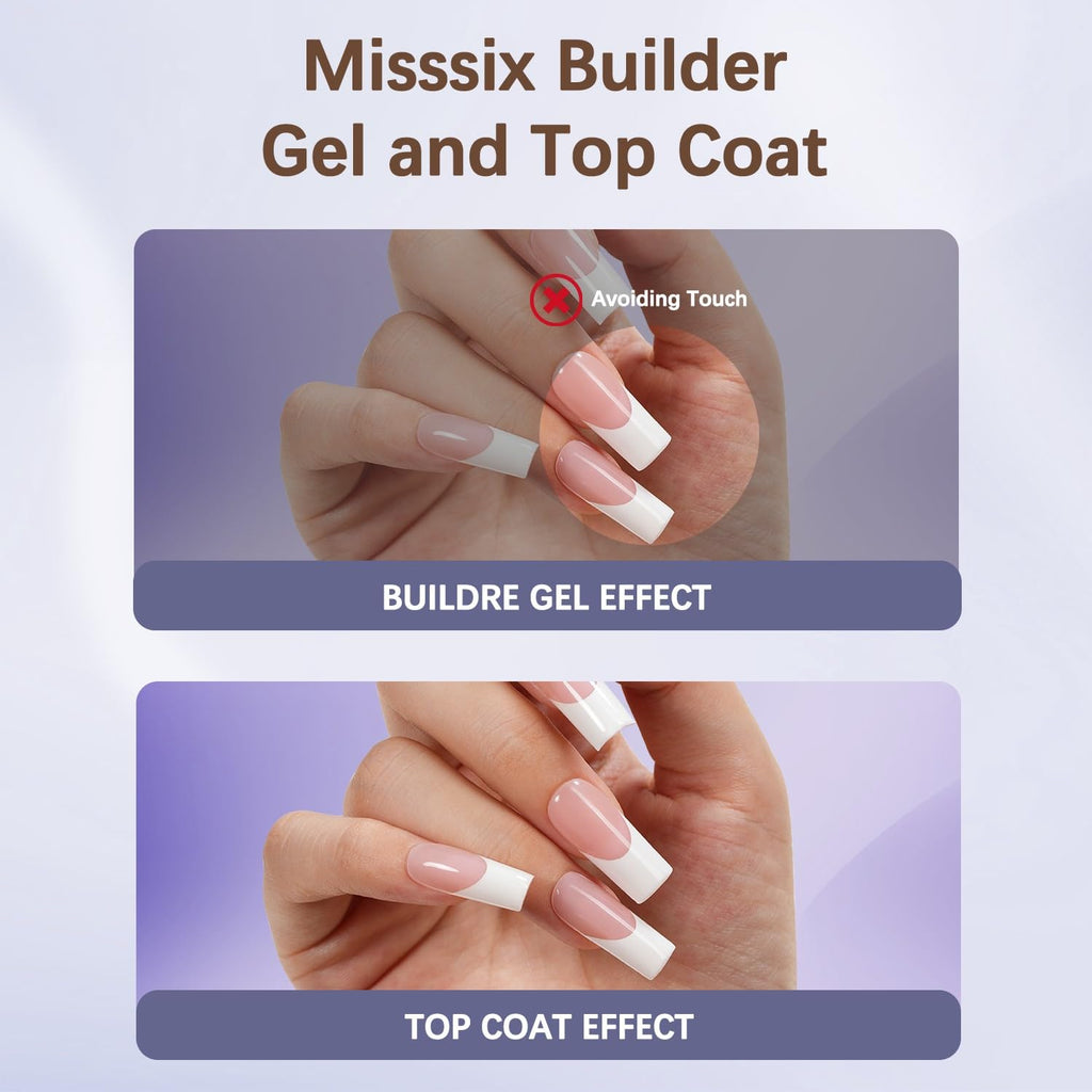 XBASICTIPS French Tip Nail Protecting Builder Gel and Top Coat 15ML | Prevent French Nail Tips Area chipping, Protect