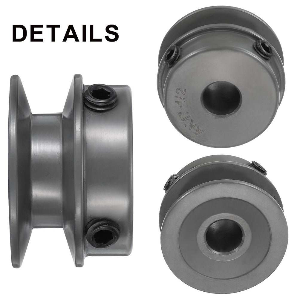 uxcell AK17-1/2 V-Belt Sheave 1/2" Bore, 1.75" OD, Single Groove Web Sheave