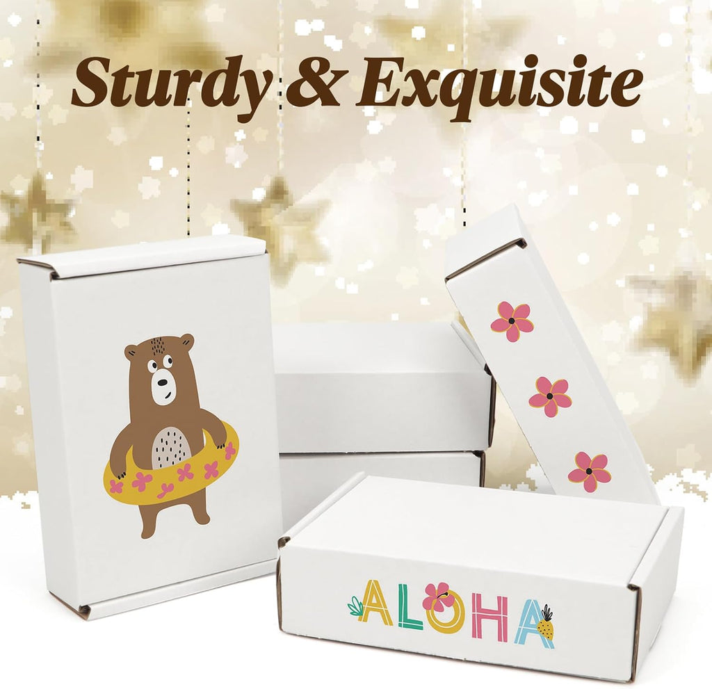 100 Pcs Shipping Boxes 5.91X3.94X1.57, White Corrugated Cardboard Box for Shipping Small Business, Gift Packing, Mailing