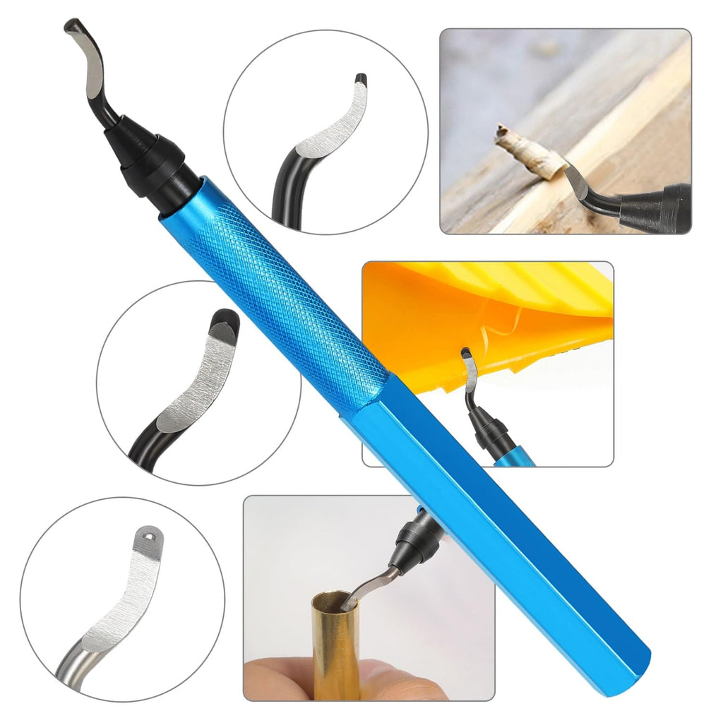 18Pcs 3D Printer Deburring Tool Kit - 10 Interchangeable Blades, 6 Needle Files & Micro Wire Cutter for 3D Printing
