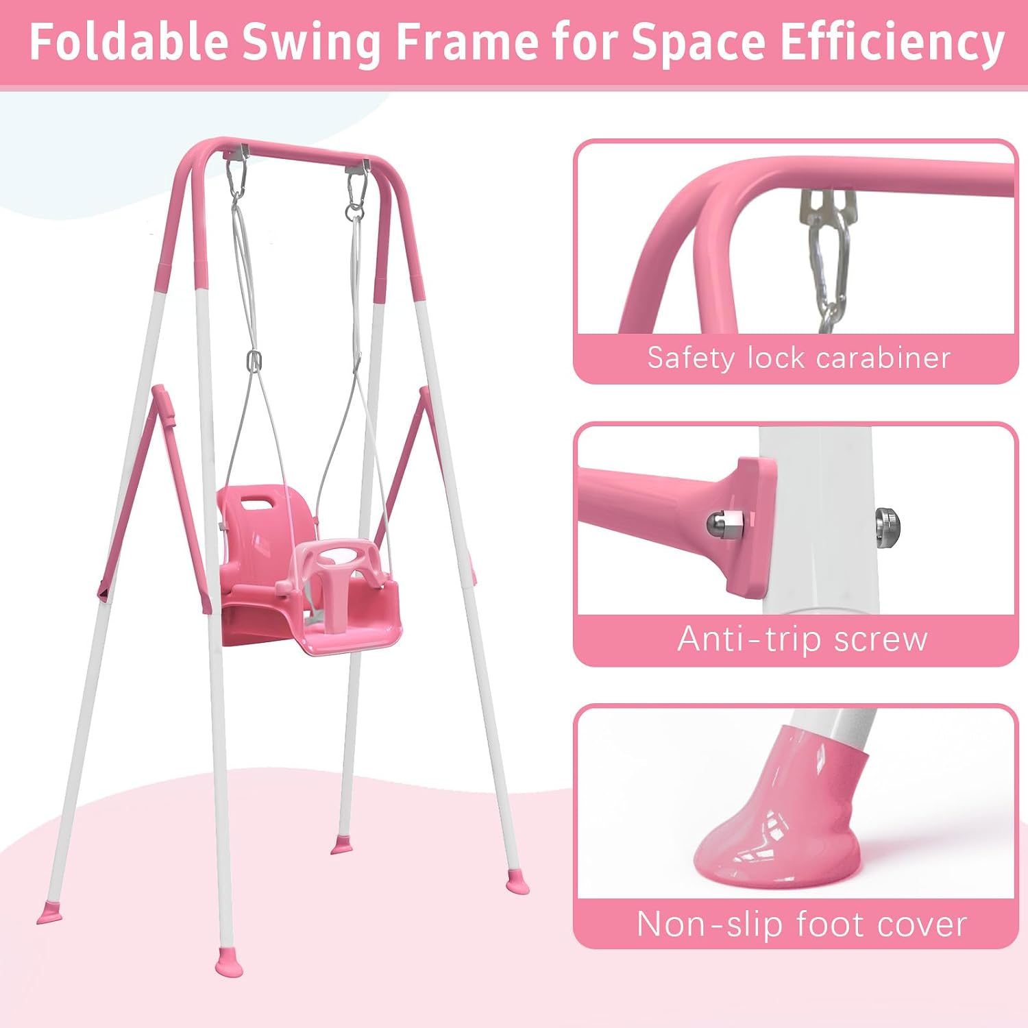 Multifunctional Toddler Swing, Foldable Baby Swing Outdoor & Indoor Use, Easily Installable and Storable Swing Sets