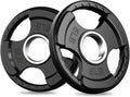Olympic Rubber Grip Weight Plates, 2-Inch Barbell Set | Solid Iron Core, Rubber Coated, 2-Inch Olympic Bar