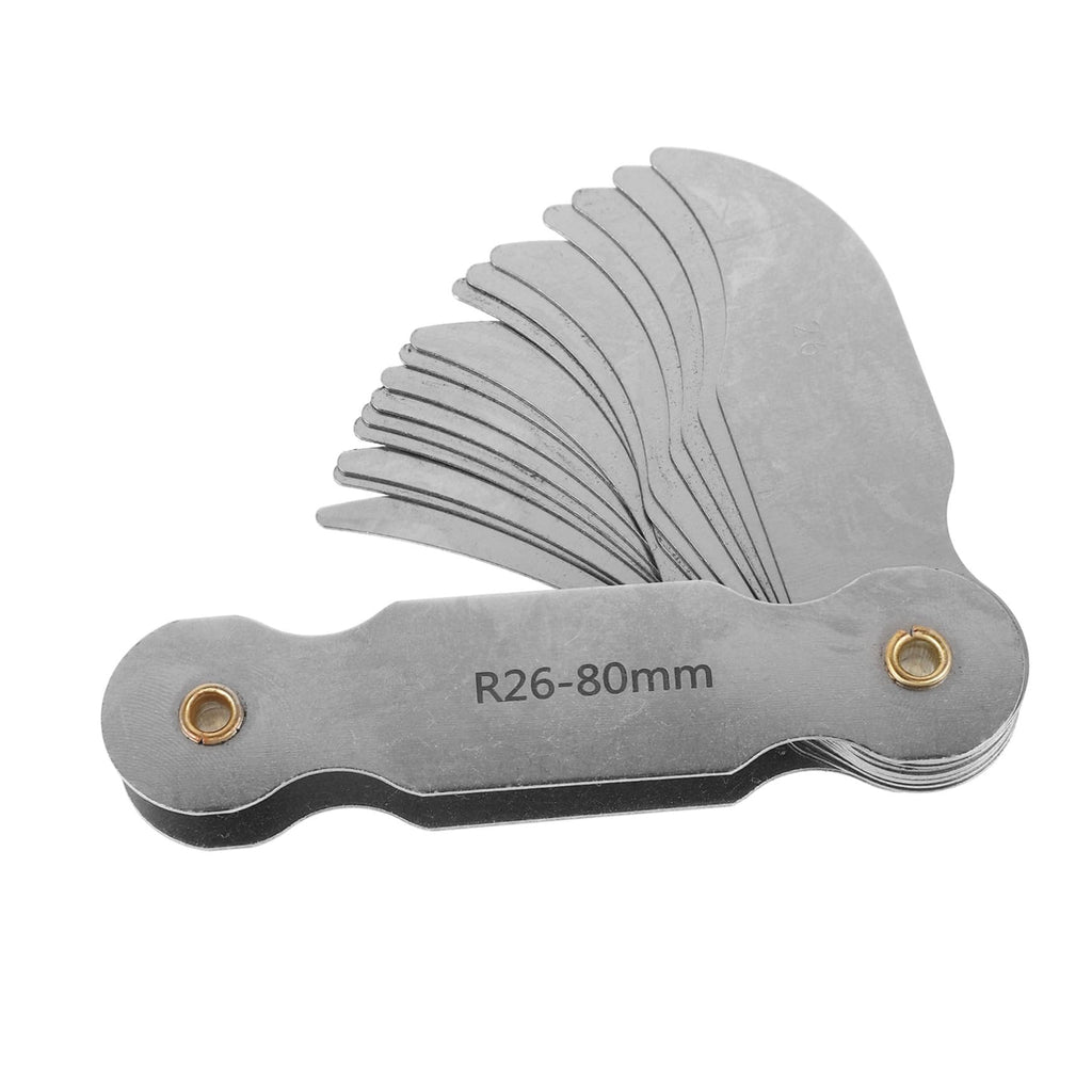 Radius Gauge Measuring Tool, 26-80mm Range, Stainless Iron