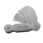 Radius Gauge Measuring Tool, 26-80mm Range, Stainless Iron