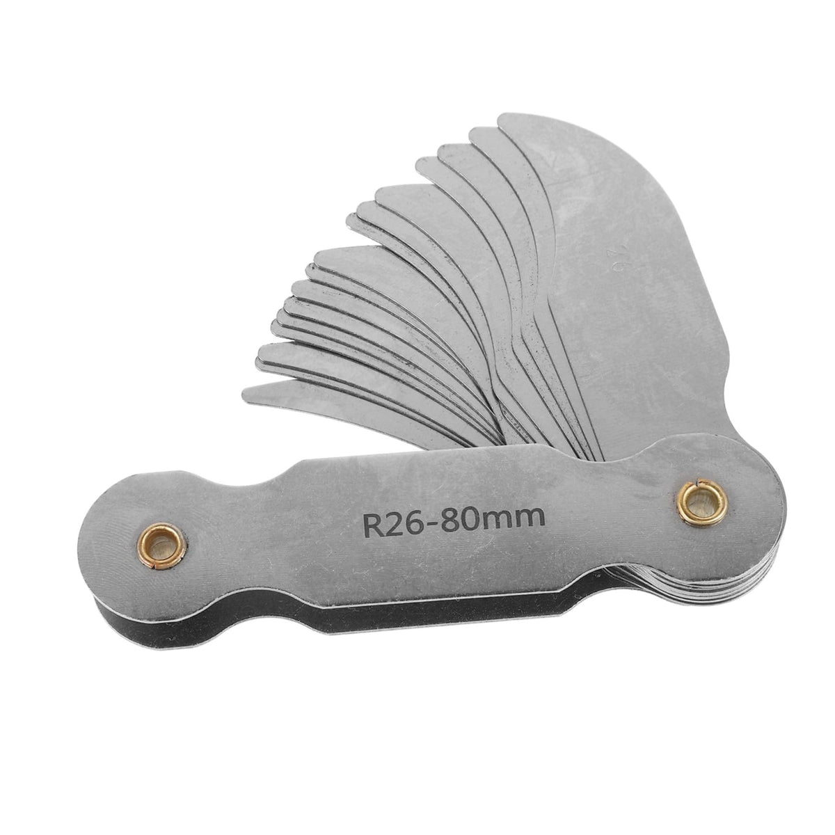Radius Gauge Measuring Tool, 26-80mm Range, Stainless Iron