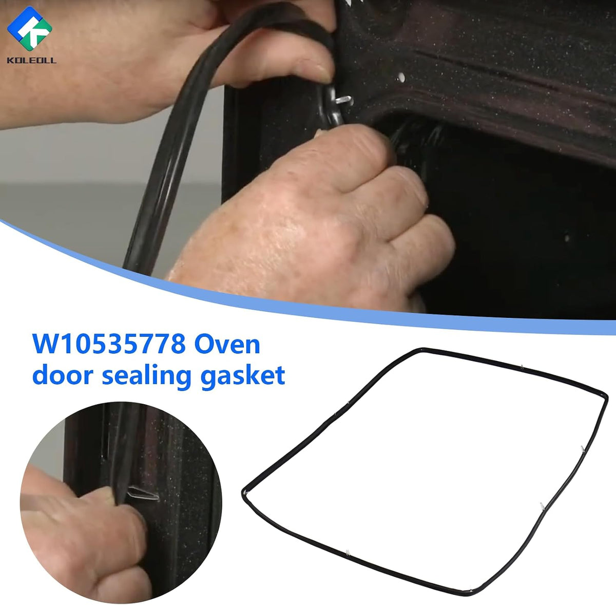 W10535778 Range Oven Door Gasket Compatible with Whirlpool Amana Maytag