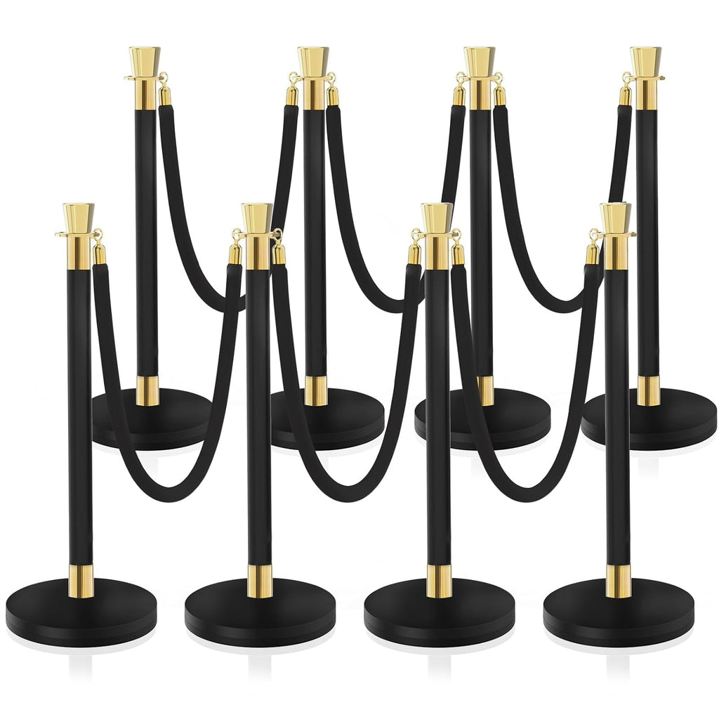 Crowd Control Stanchion, Waterproof and Rustproof Stanchion Set for Theater Hotels Clubs Museums, 8PCS