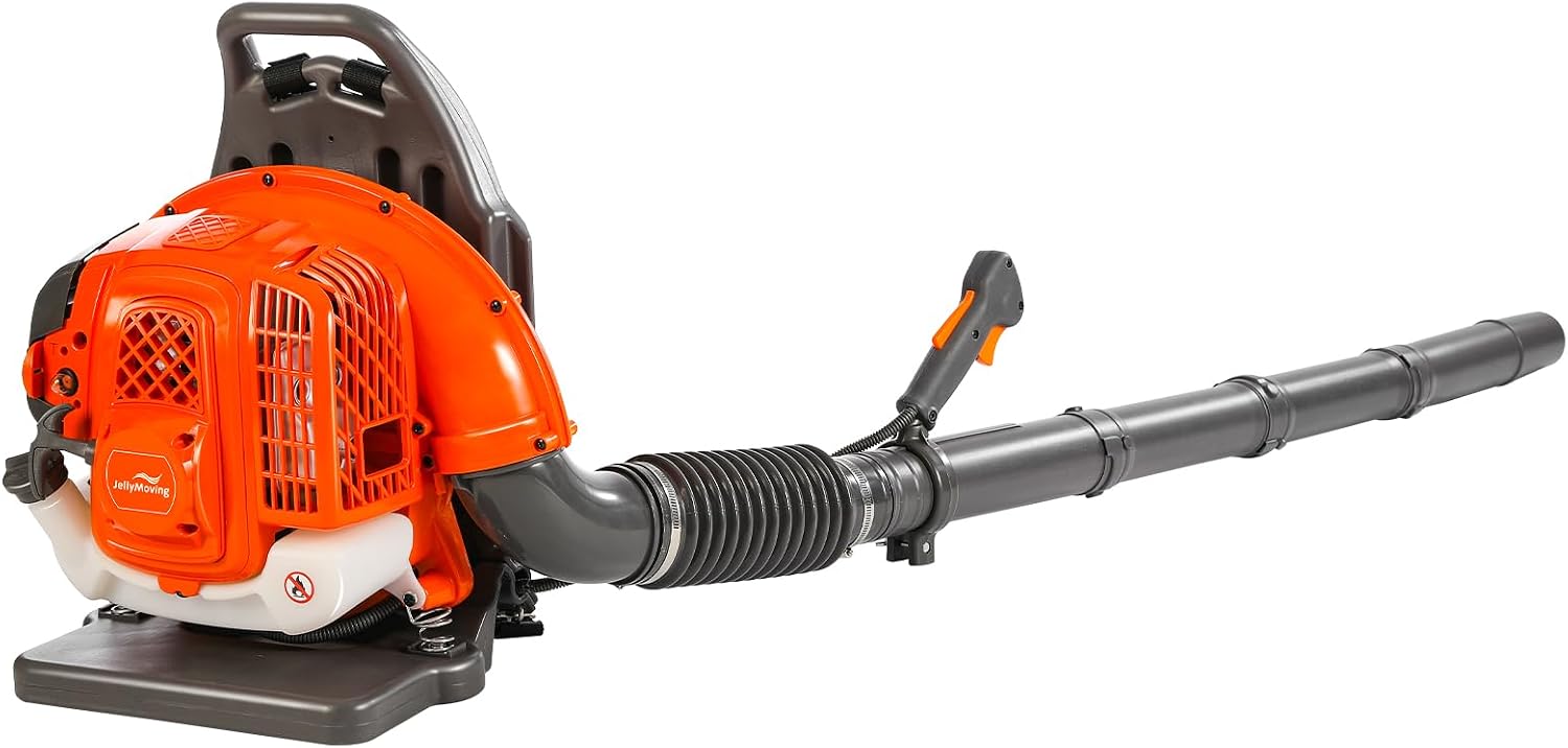 Backpack Leaf Blower Gas Powered - 65CC 2-Stroke Engine, 850 CFM 205 MPH Commercial Grade Yard Blower for Heavy Duty