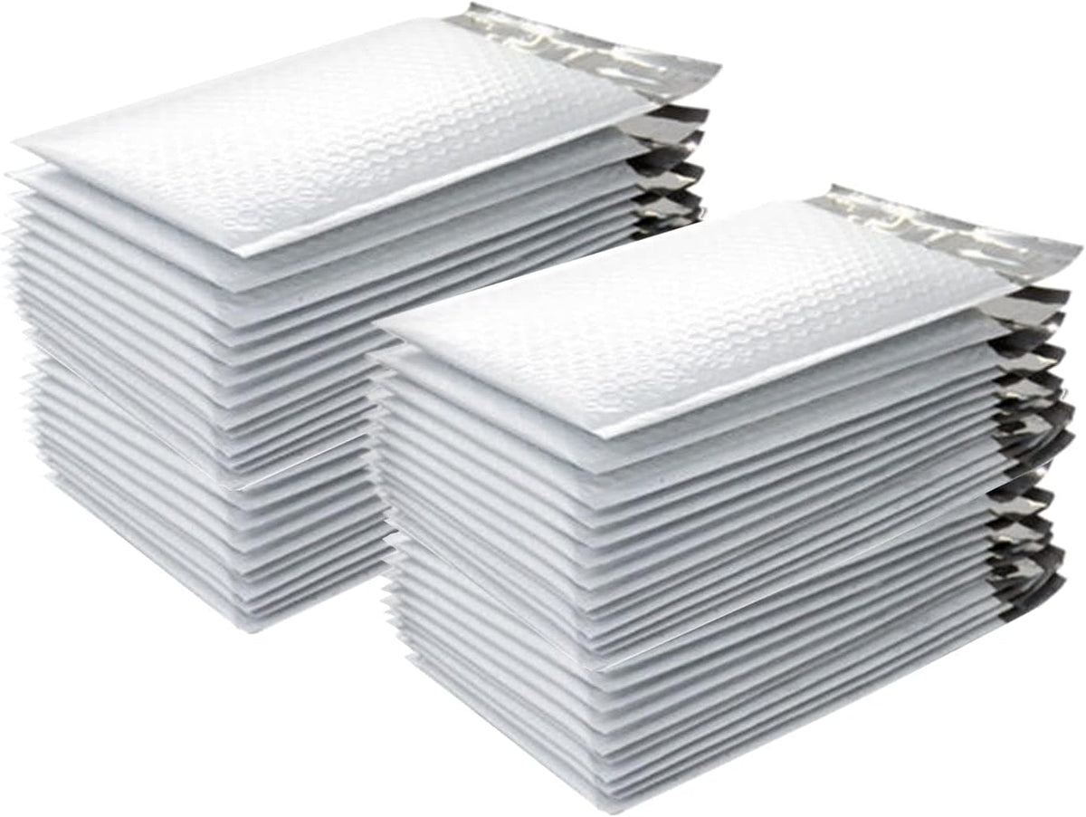 White Poly Bubble Mailers Size 12.5" x 19" #6 Shipping Mailing Bubble Padded Envelopes, Mailing Bags, Inside Space