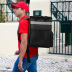 Insulated Food Delivery Backpack with Cup Holders, Expandable Bag