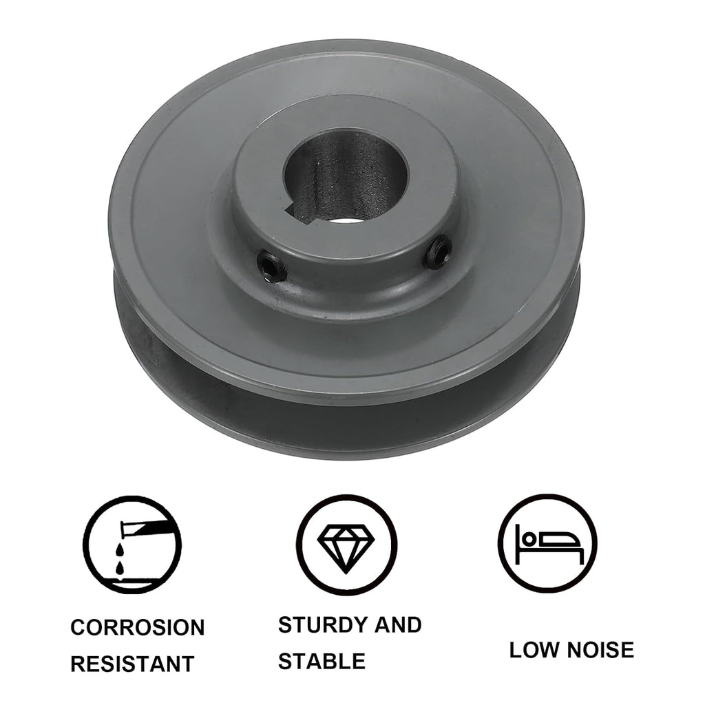 uxcell BK40-1 V-Belt Sheave 1" Bore, 3.95" OD, Single Groove Web Sheave