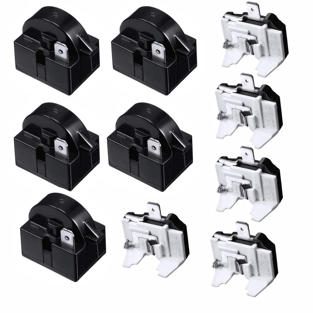 Refrigerator Compressor Relay and Overload Kit 5 Sets,Refrigerator Starters QP2-4R7 4.7 Ohm 1 Pin Refrigerator PTC