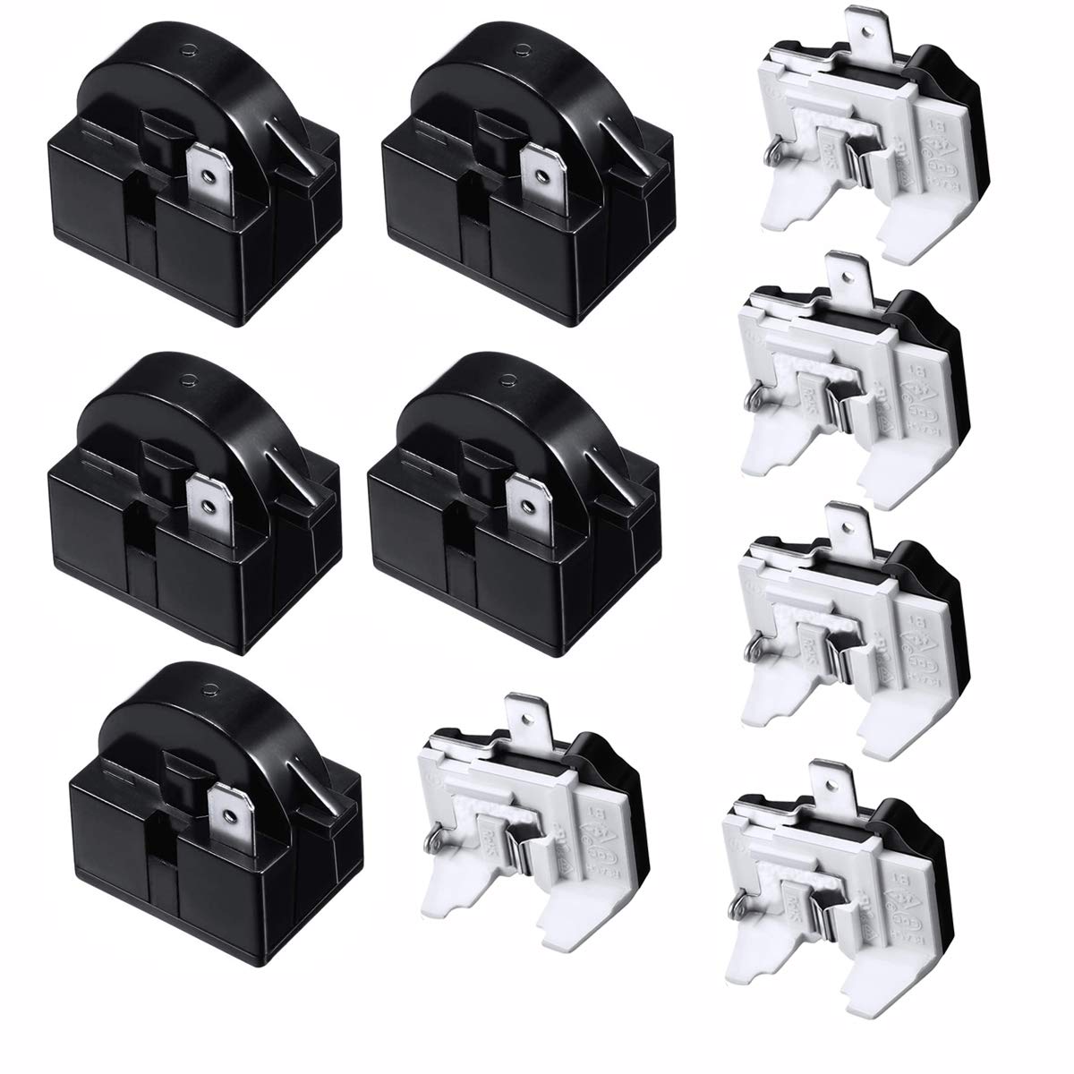 Refrigerator Compressor Relay and Overload Kit 5 Sets,Refrigerator Starters QP2-4R7 4.7 Ohm 1 Pin Refrigerator PTC
