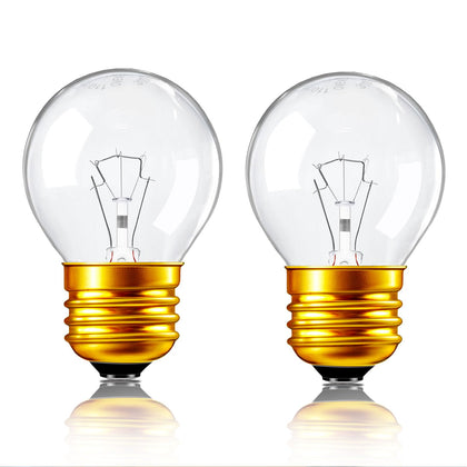 40 Watt Oven Light Bulb G45 E26 120V 500°F Heat Resistant