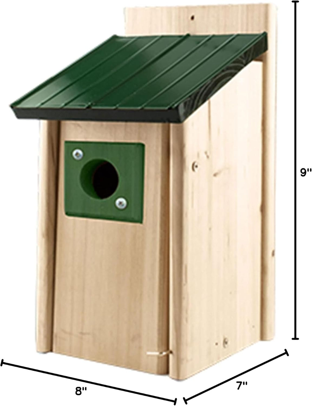Outdoor Bluebird Weather Resistant Natural Cedar Nesting Bird House Box with Predator Guard, Easy Open Latch, and