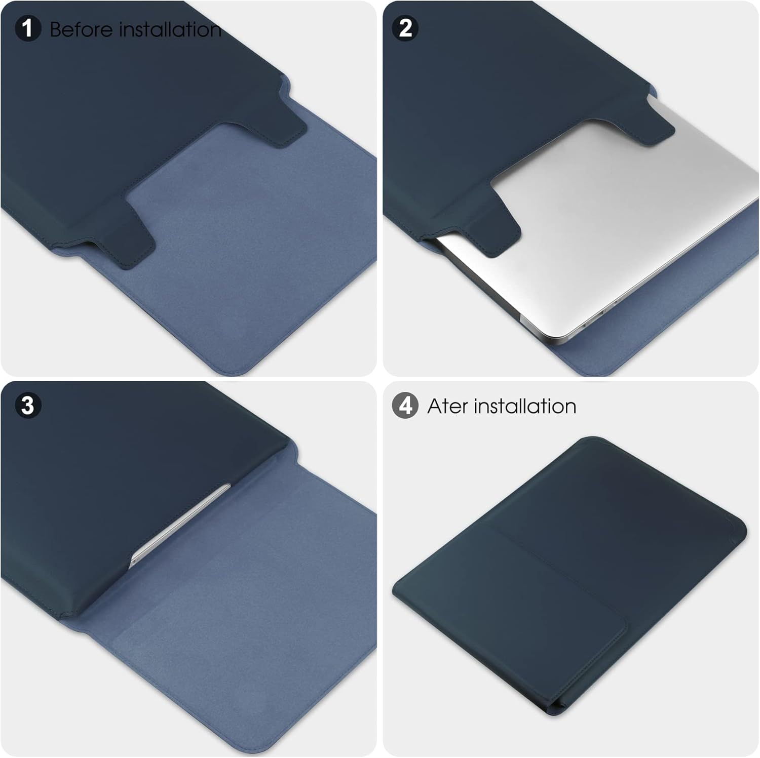 14 Inch Laptop Sleeve Case Leather Bag with Stand Compatible with Mac Book Pro 14 2021/ASUS Vivobook 14/HP Pavilion