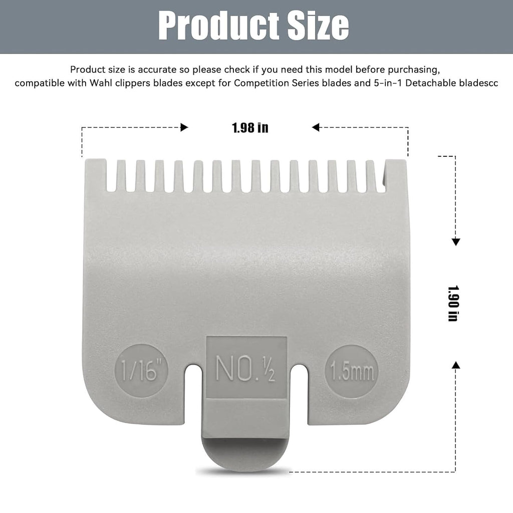 Guard Replacement 1/16" for Wahl Clipper Guards Set Hair Clipper & Trimmer | Clipper Guide Comb #1/2-1/16" (1.5mm)