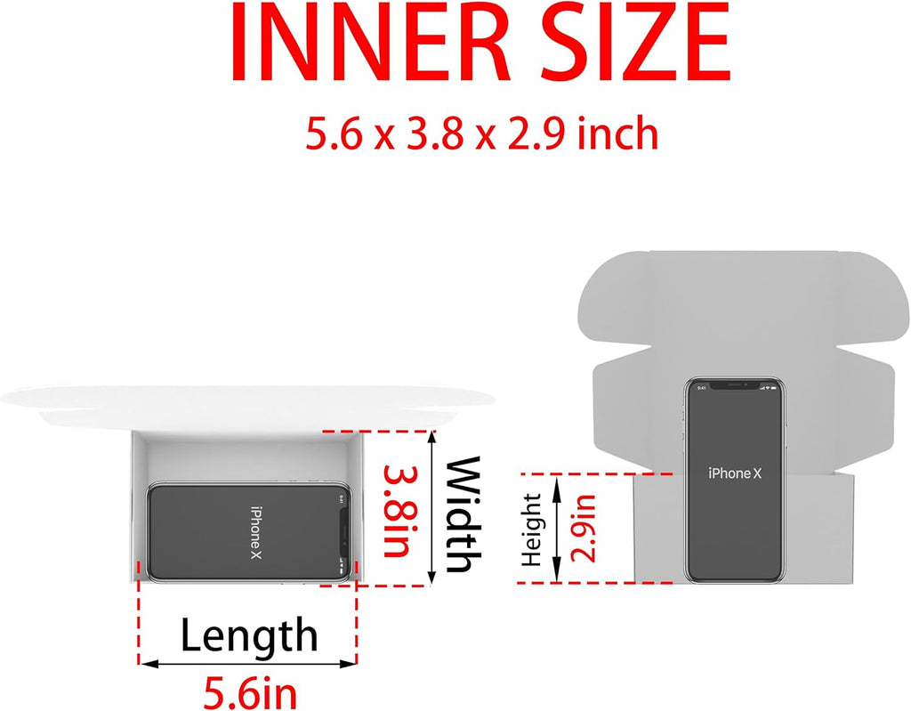 6x4x3 Shipping Boxes Set of 50, Black Mailer Corrugated Cardboard Box