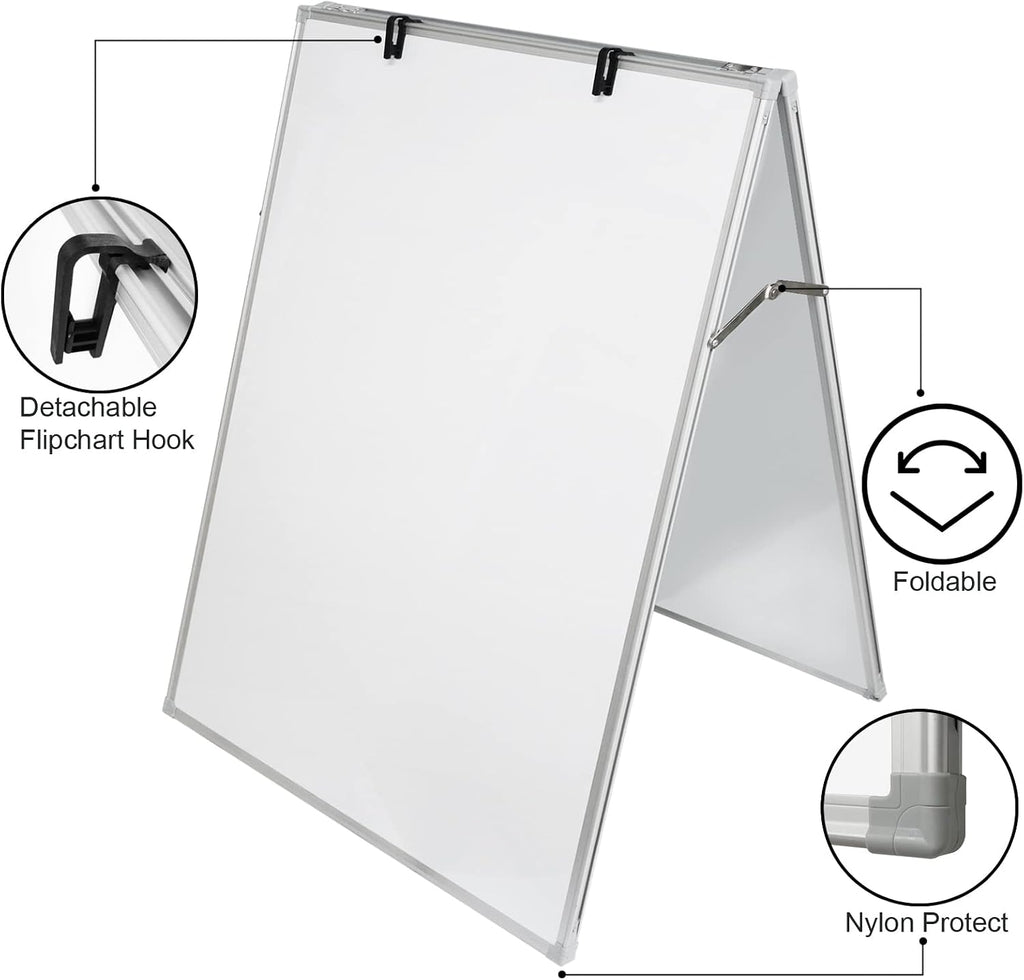 Dry Erase Board, Magnetic White Board 36 X 24 Inch, Double Sided Whiteboard Easel, Silver Aluminum Frame with Two