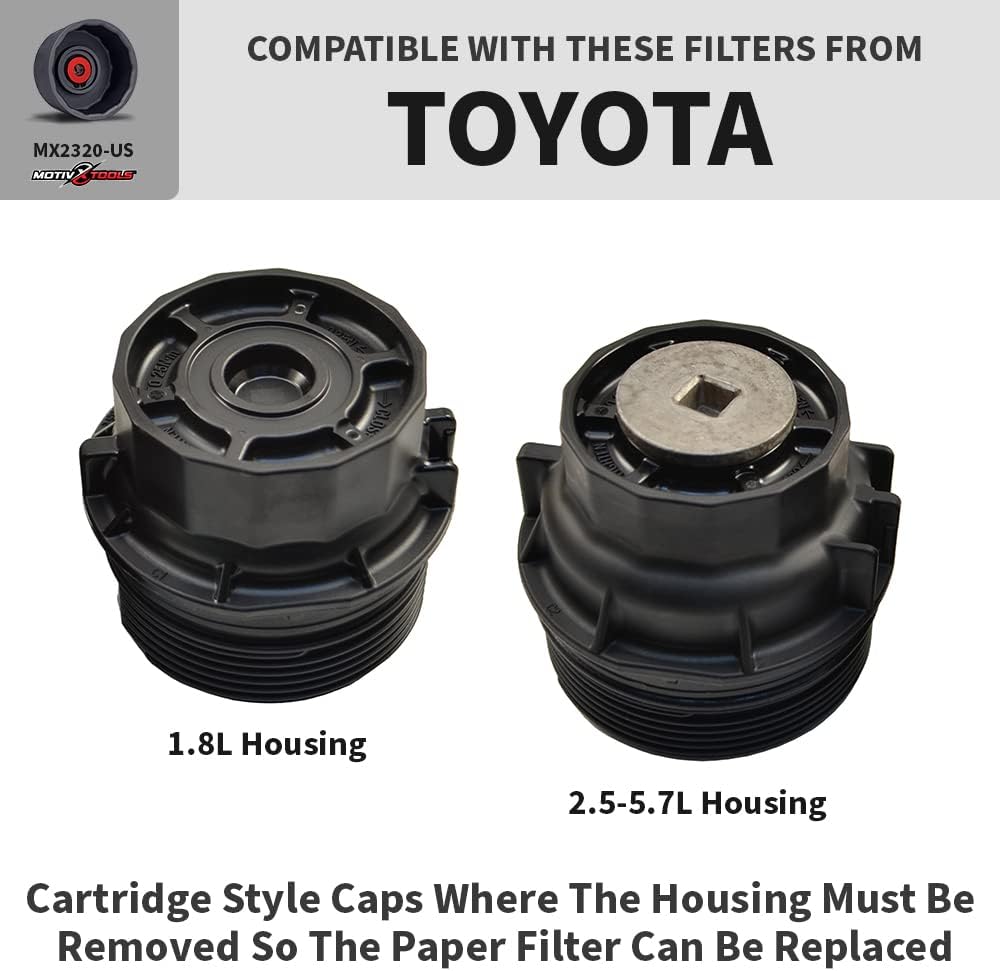 Oil Filter Wrench for Toyota Camry, Tundra, Tacoma, 4Runner, RAV4 and More - 64mm 14 Flute Precision CNC Machined