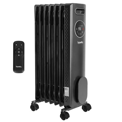 1500W Oil Filled Radiator with 24H ON OFF Timer, Electric heater with Remote, Adjustable Thermostat, 4 Modes, Child