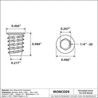 Threaded Inserts for Soft Wood, Installation Kit, Includes 1/4-20 x 25mm Thread Inserts (15pcs), Drill, Drive Tool