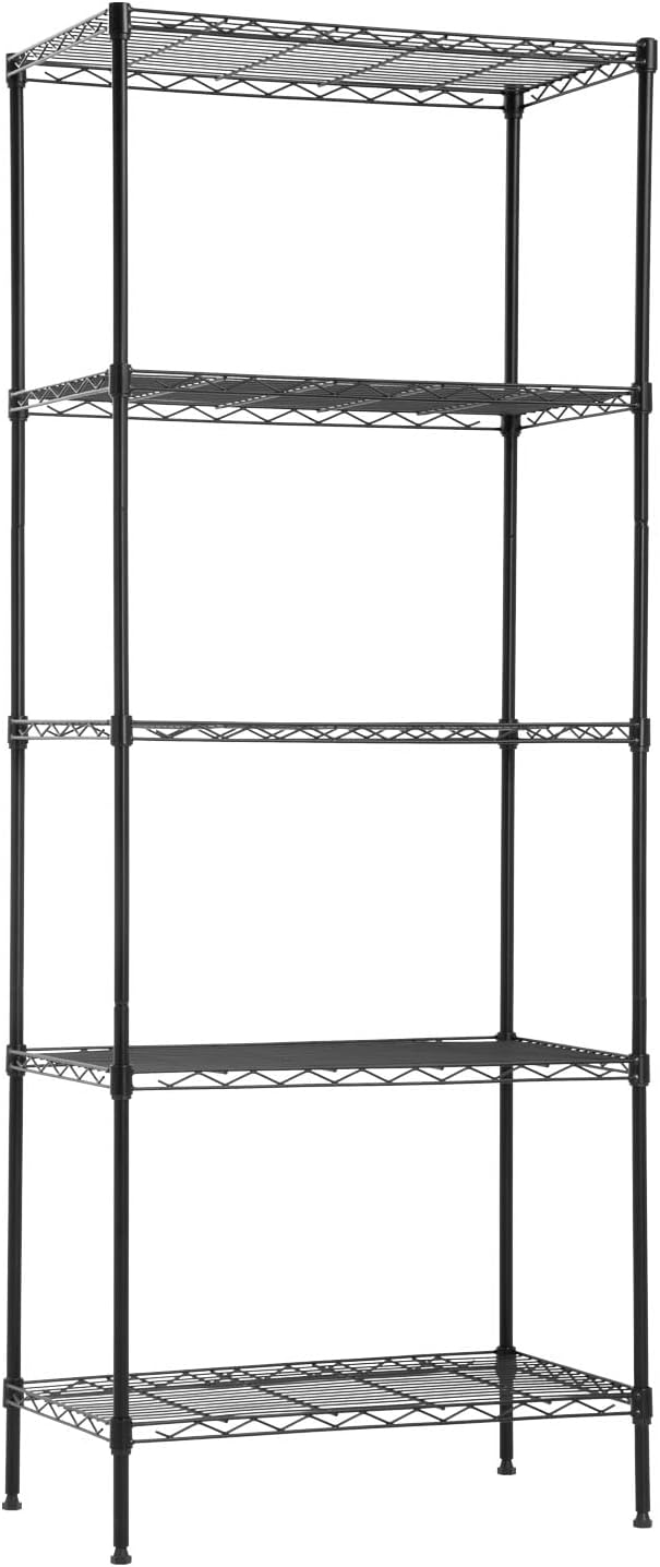 5-Tier Wire Shelf | 24"x14"x60" | Black