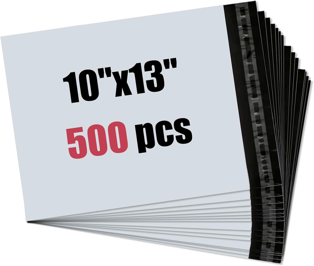 10"x13" Poly Mailers 500Pcs Shipping Bags for Clothes, Strong Adhesive Self-Seal Shipping Envelopes Waterproof