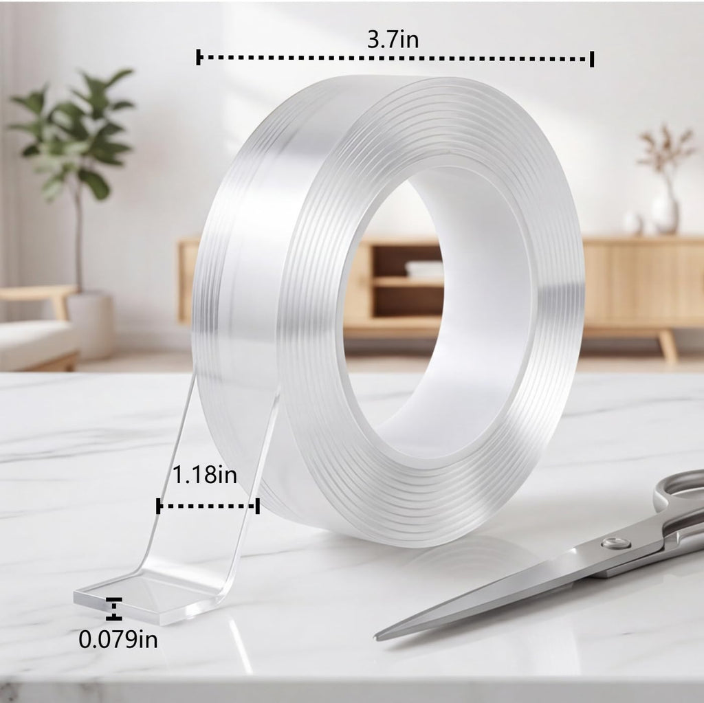 Double Sided Tape Heavy Duty, Nano Adhesive(2 Rolls, Total 19.7FT)