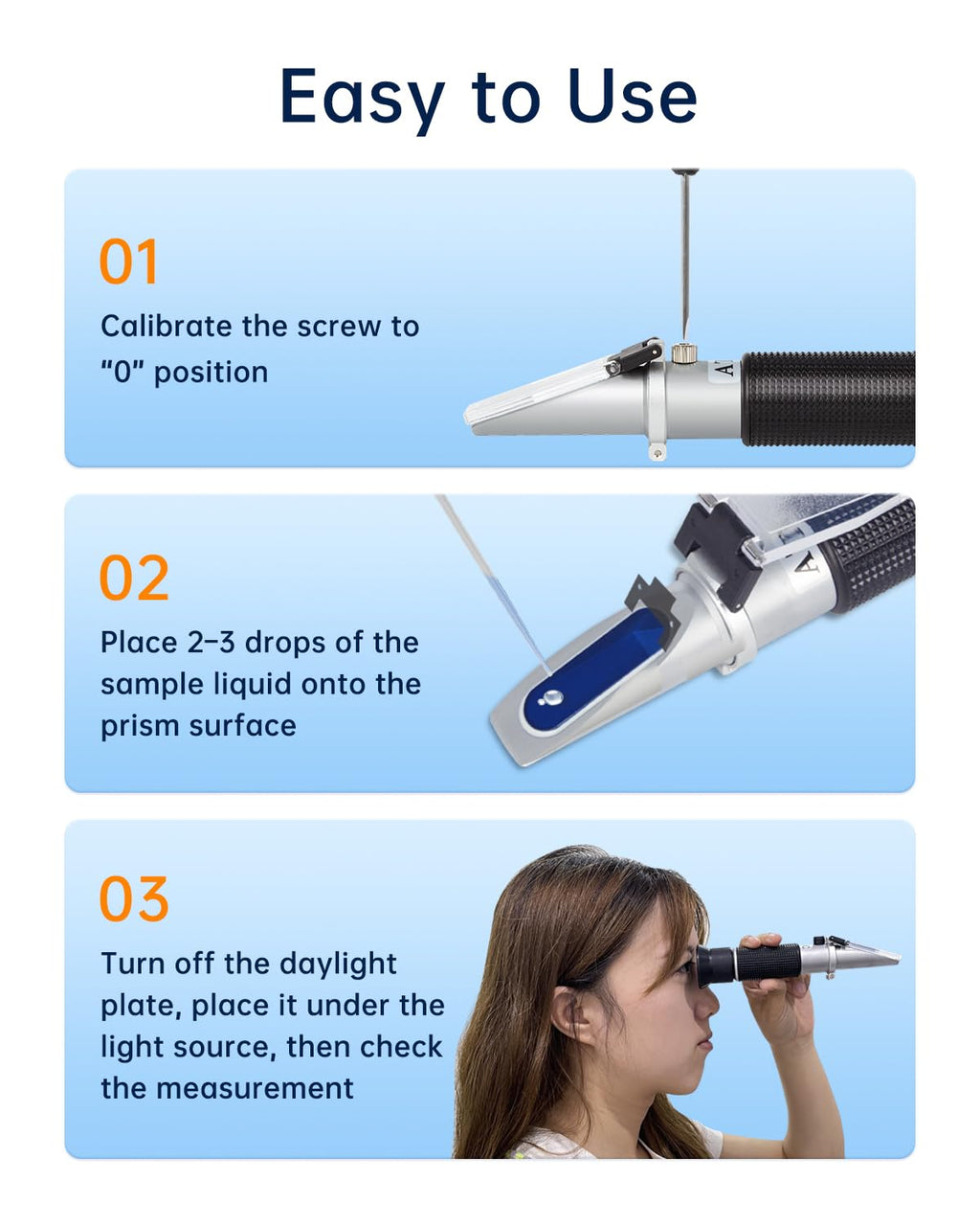 Brix Refractometer with ATC, 0-32% Brix Range, Handheld Sugar Tester