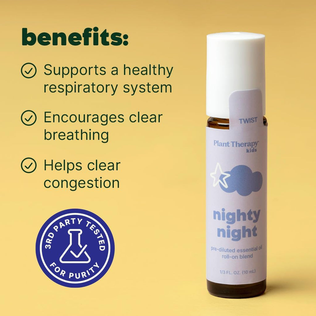 Kids Nighty Night Essential Oil 10 mL Pre-Diluted Roll-On | Blend for Sleep, Pre-Diluted Roll-On for Convenience