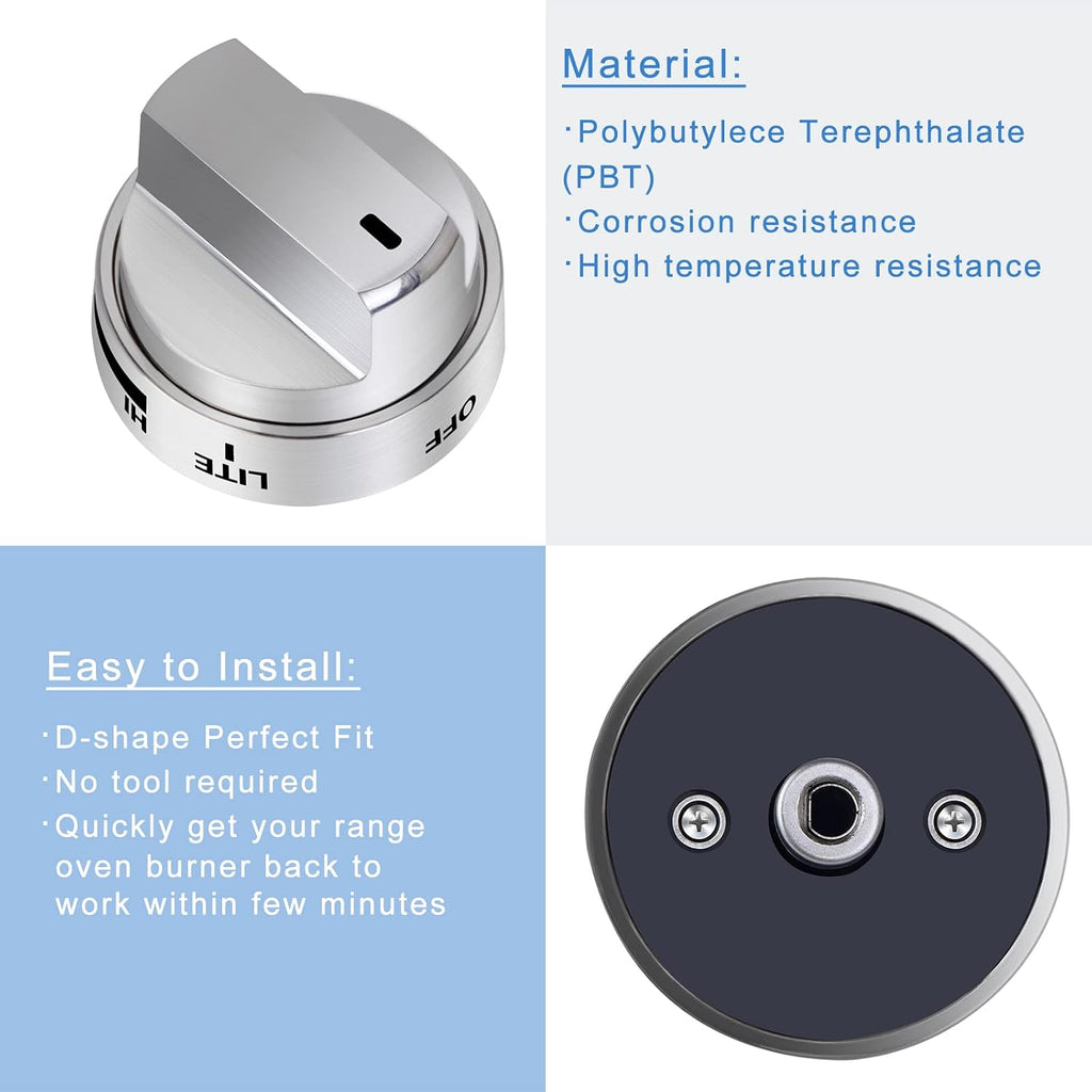 AEZ73453509 Stove Knobs Burner Control Knobs Replacement Compatible with LG Gas Stove/Oven/Range Knobs, Replace for AEZ72909008,AP5669773,PS7321756 (5 Packs)