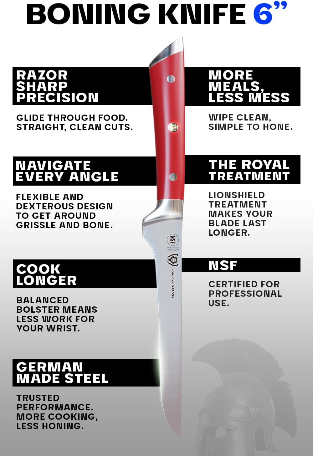 6" Boning Knife - Crimson Red Handle